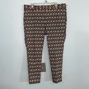 THE LIMITED ladies slacks. Size 14P. Navy blue and brown flower design. EUC.